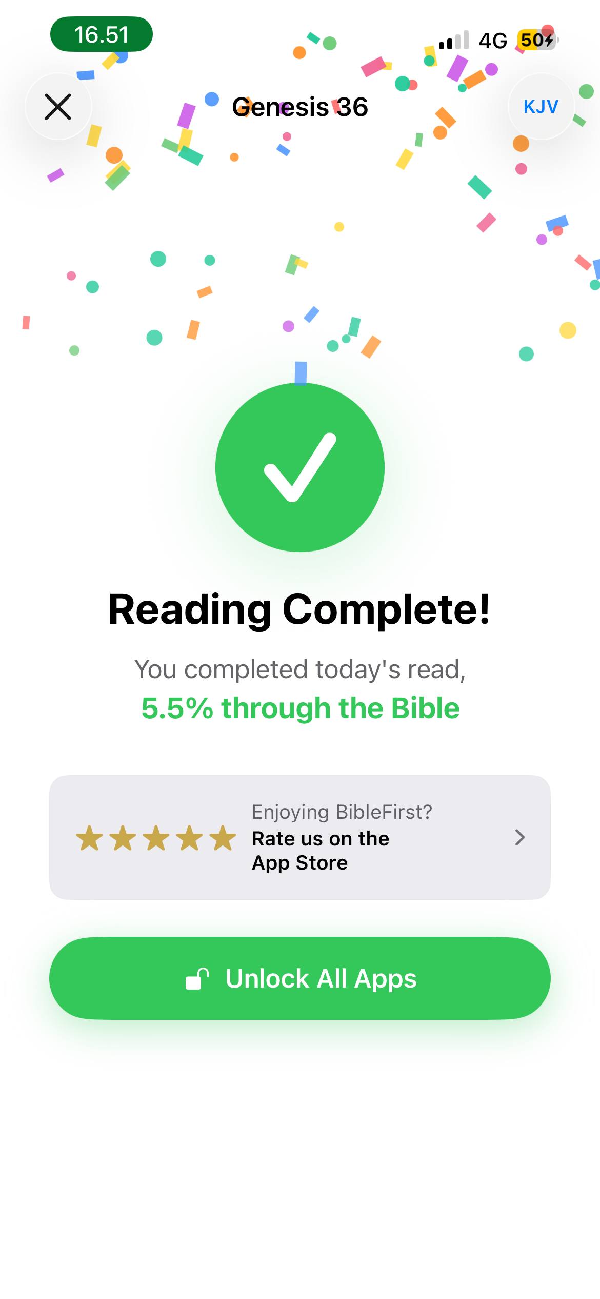 BibleFirst — Reading complete