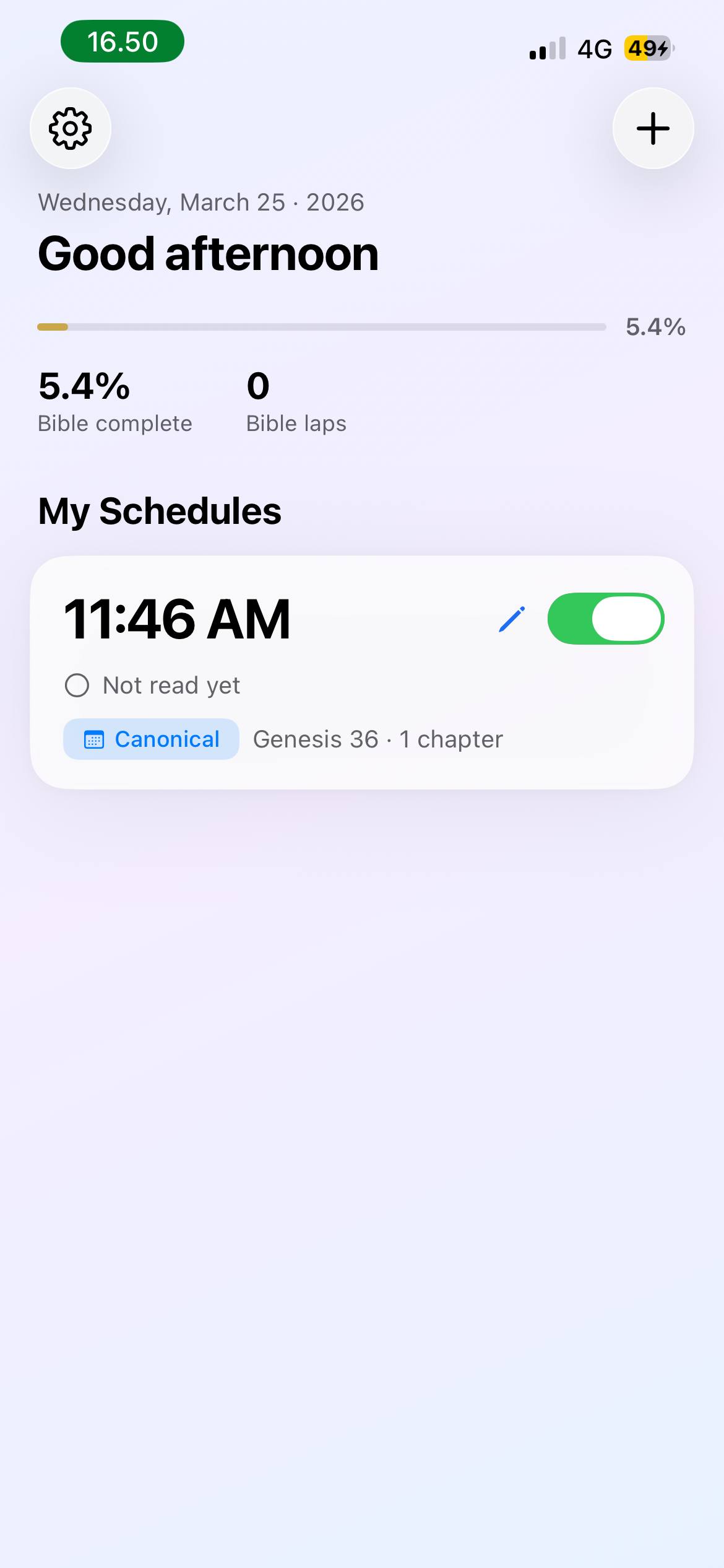 BibleFirst — Home dashboard