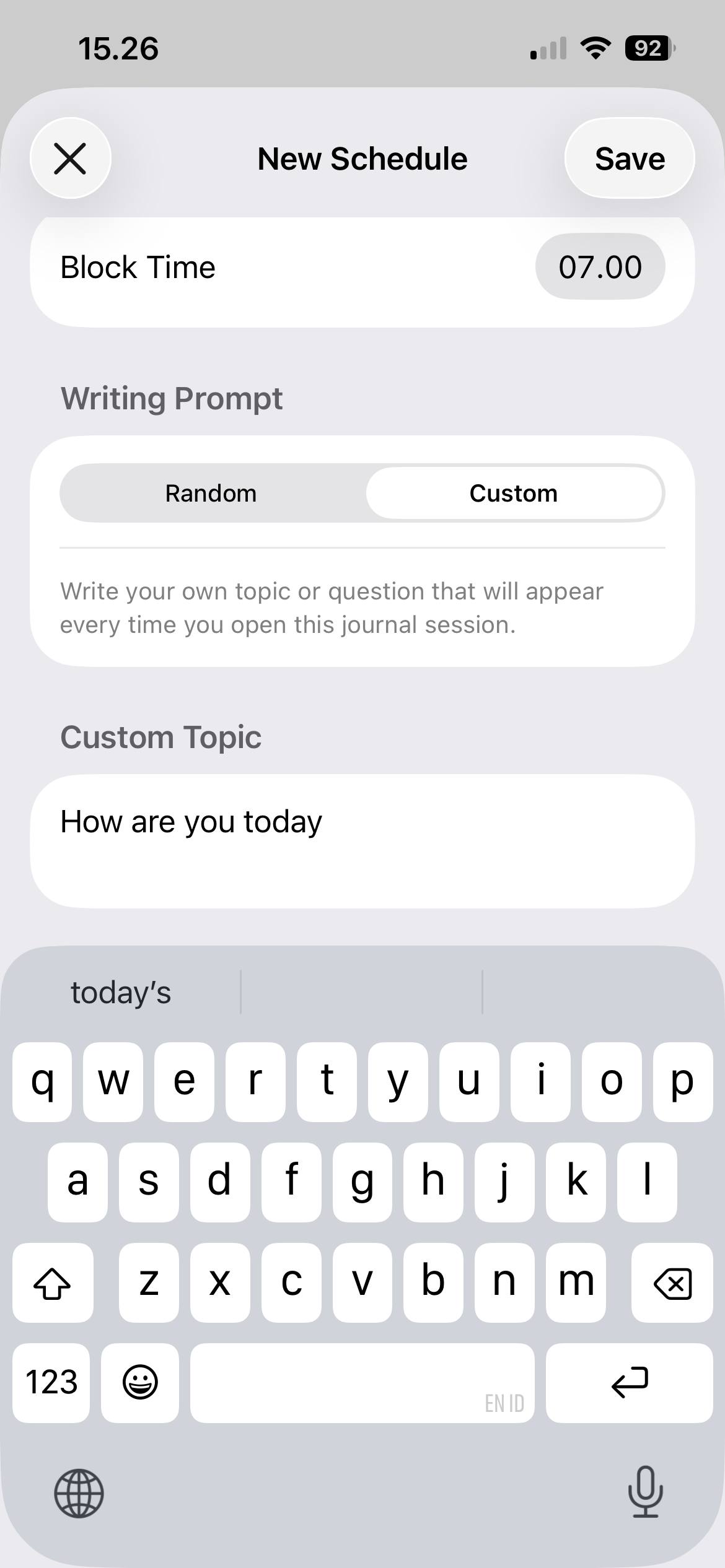 JournalFirst — today's prompt